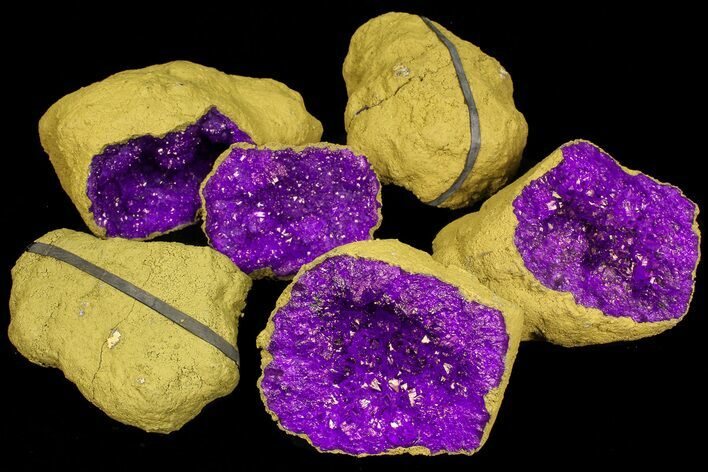 Lot: - Dyed (Purple) Quartz Geodes - Pieces #77243
